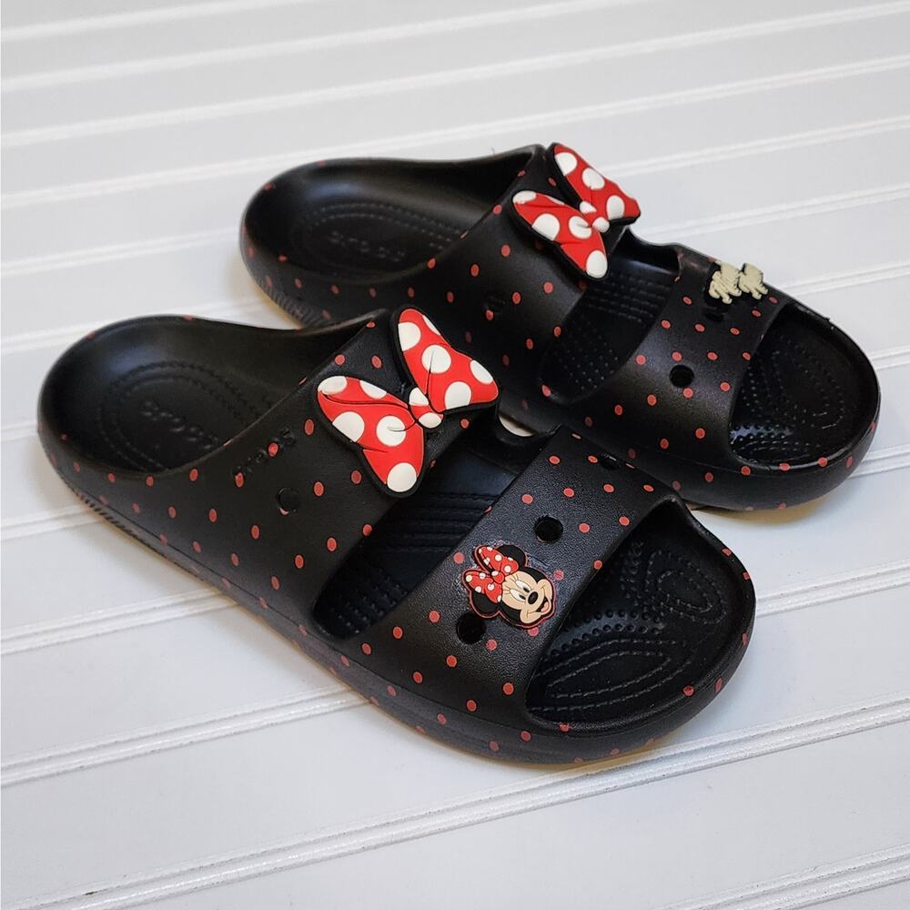 Crocs Disney Minnie Mouse Classic Adult Sandals Size 7 Men's/9 Women's Black Red